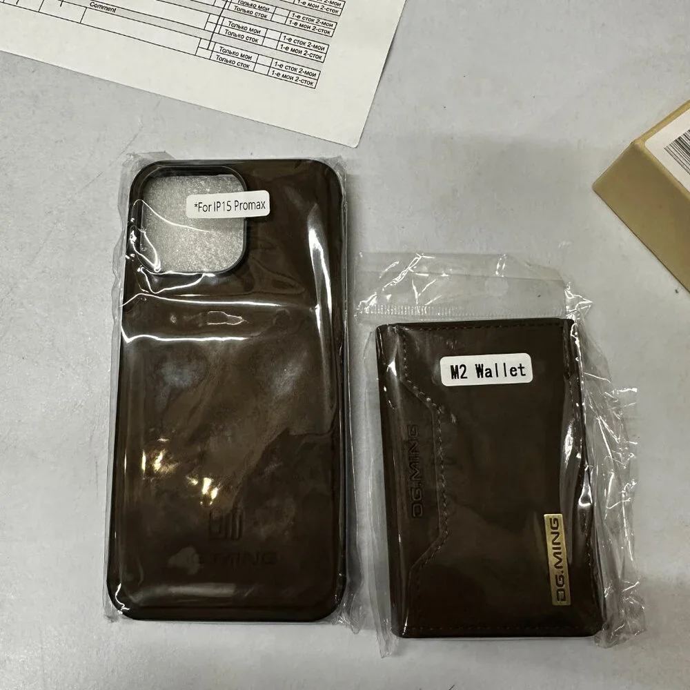 DG.MING M2 For‎ iPhone 15 Pro Max Case with Detachable Magnetic Trifold Card Bag